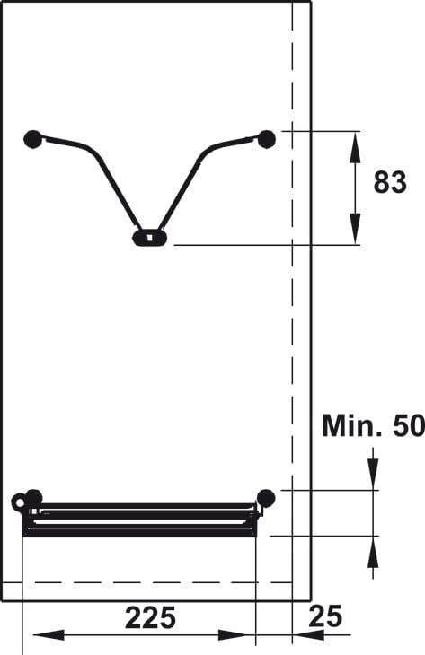 Bộ rổ chén đĩa cố định 700mm Hafele 544.40.031