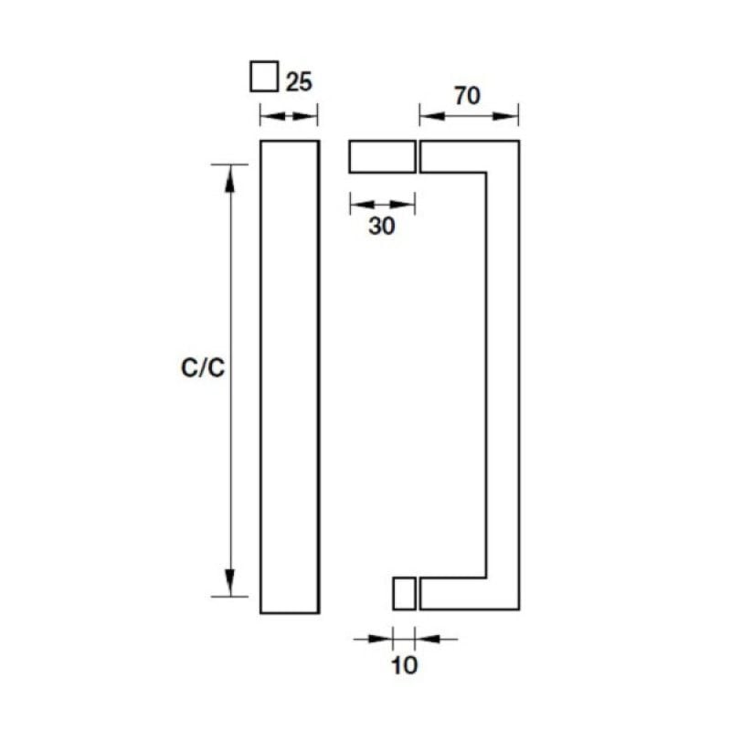 Tay nắm kéo phòng tắm kính 500mm Hafele 903.11.562
