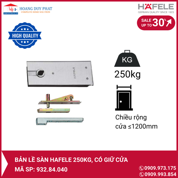 Bản lề sàn Hafele 250kg 932.84.040