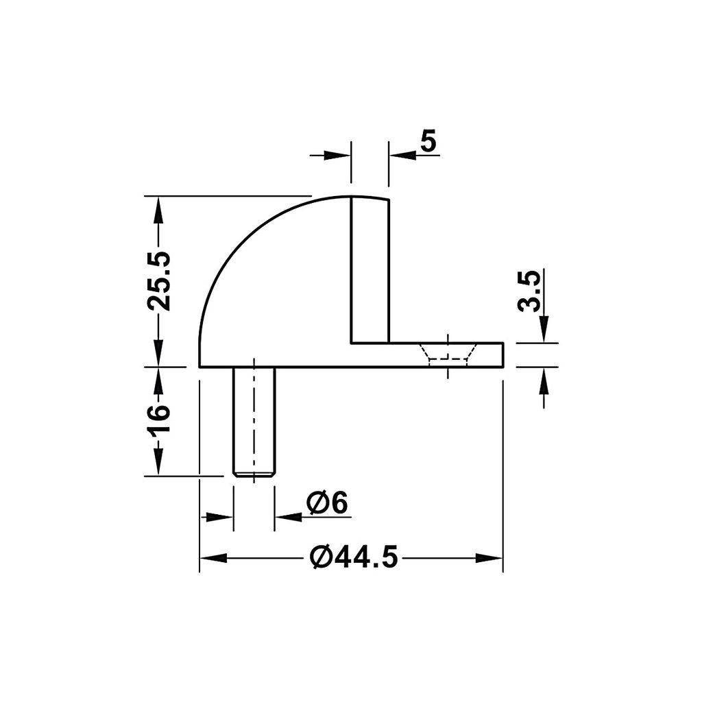 Chặn cửa bán nguyệt Hafele (Inox 304) 937.55.140