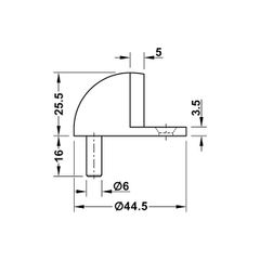 Chặn cửa bán nguyệt Hafele (Inox 304) 937.55.140