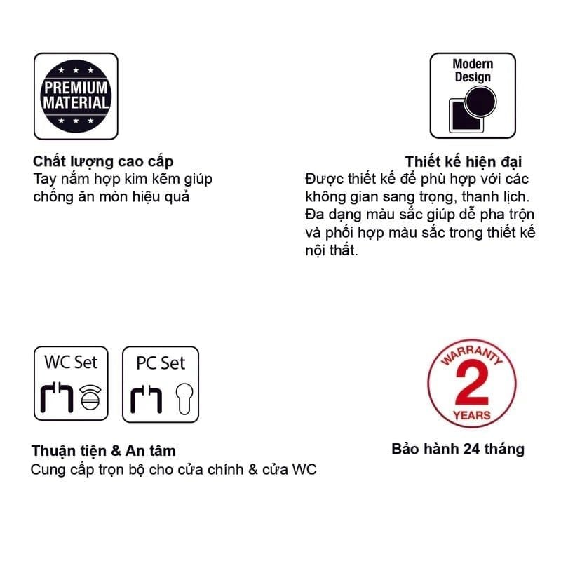 Bộ Tay nắm cửa Hafele đồng bóng 499.63.611