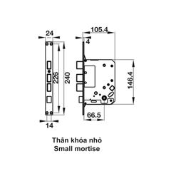 Khóa điện tử Hafele EL7200-TC 912.05.715 - Thân khóa lớn