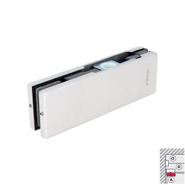 Kẹp kính trên Hafele inox bóng 981.00.657
