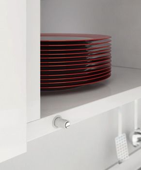 Nêm nhấn mở Hafele - Màu trắng - Loại dài - Đầu cao su 356.12.717