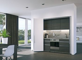 Cửa trượt xoay lắp bên trái (lọt lòng/trùm ngoài) cao 1250 - 1850 mm Hafele 408.31.008