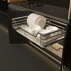 Kệ chén đĩa Hafele kèm ống đựng đũa 800mm 549.08.447