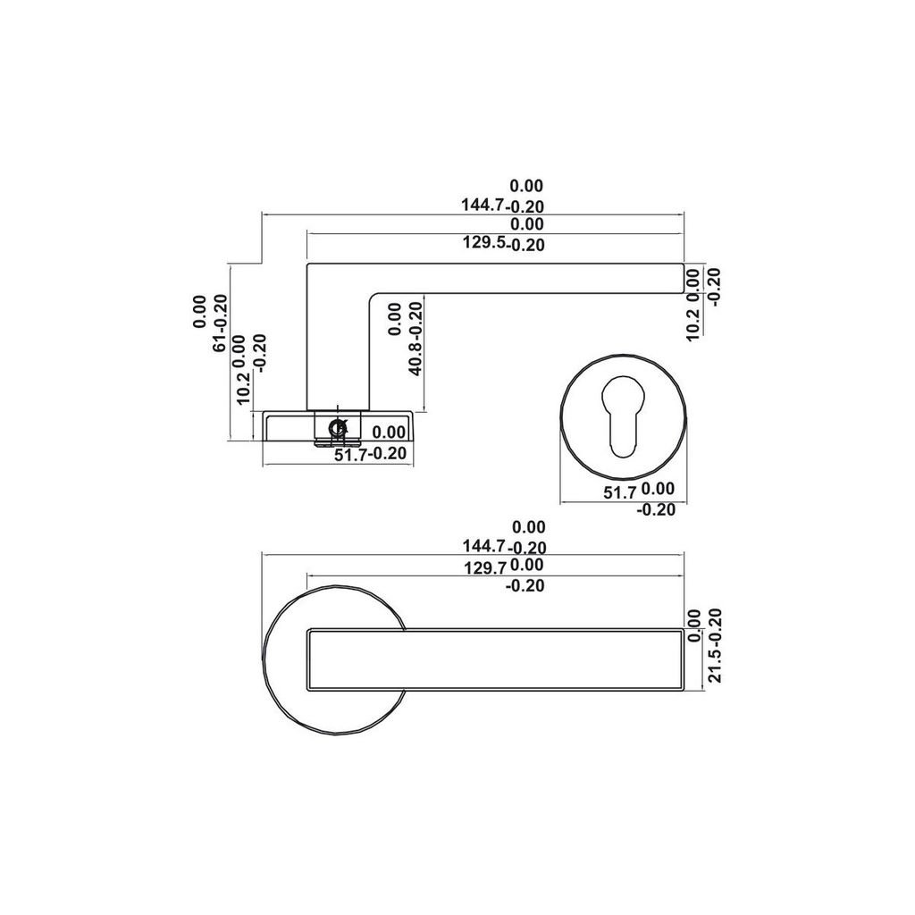Bộ tay nắm cửa WC Hafele (không chìa) Đen mờ 499.63.637