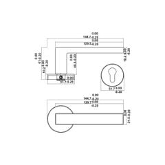 Bộ tay nắm cửa WC Hafele (không chìa) Nickel mờ 499.63.636