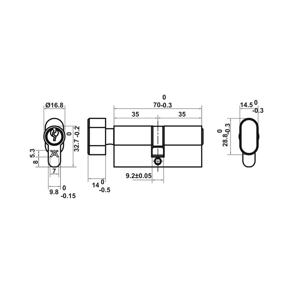 Bộ Tay nắm cửa Hafele Nickel mờ 499.63.632