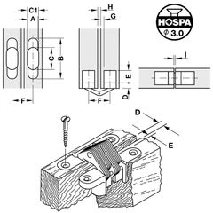 Bản lề âm Hafele cho cửa dày 19-24mm 341.07.727