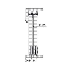 Bộ phụ kiện cửa trượt tủ áo Hafele 3 cánh 22-25mm SLIDO CLASSIC 50 IF 401.30.004