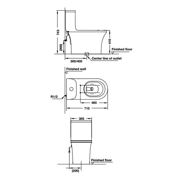 Bồn cầu một khối Hafele 588.79.408
