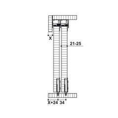 Bộ phụ kiện cửa trượt tủ áo Hafele 2 cánh 22-25mm SLIDO CLASSIC 50 IF 401.30.001