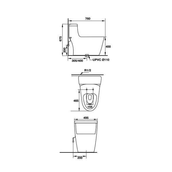 Bồn cầu một khối Hafele 588.79.401