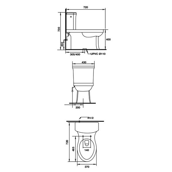 Bồn cầu một khối Hafele 588.79.403
