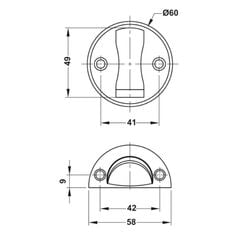 Chặn cửa nam châm màu Inox mờ Hafele 938.30.030