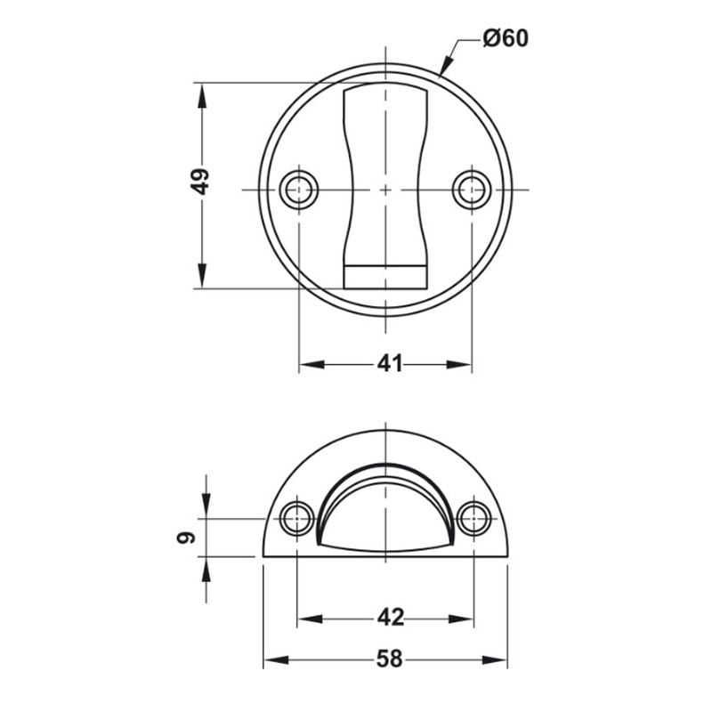 Chặn cửa nam châm màu đồng rêu Hafele 938.30.031