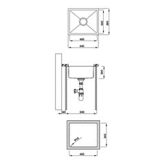 Chậu Inox Hafele 440mm HS20-SSN1S50 567.20.227