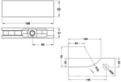 Kẹp kính trên Hafele inox mờ 981.50.020