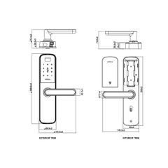 Khoá điện tử Hafele DL6000 912.20.581 (mã số, thẻ từ, chìa cơ, kết nối App)