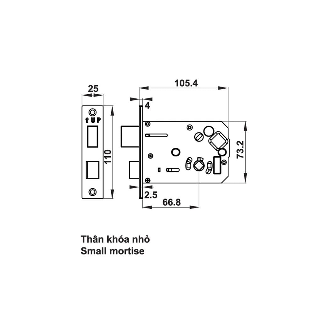 Khóa điện tử vân tay Hafele EL7700-TCS Thân khóa nhỏ 912.05.583