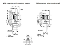 Phụ kiện cửa lùa giảm chấn và tự đóng 2 bên Hafele 941.02.039