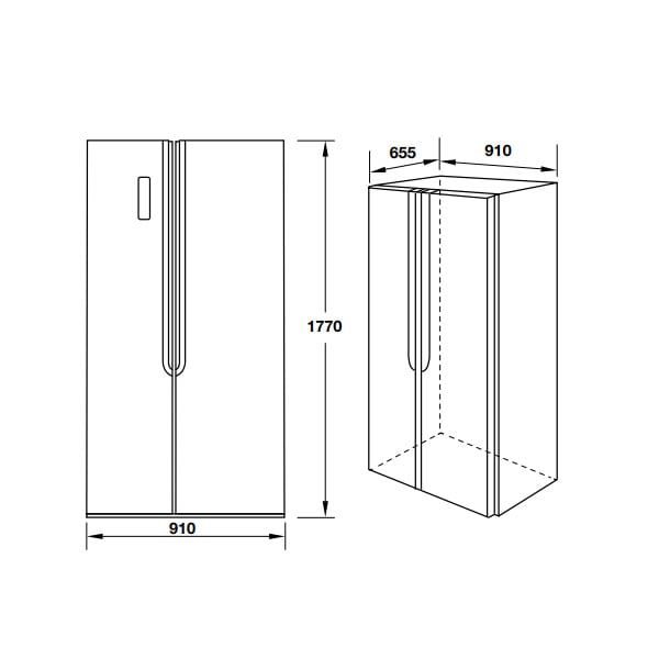 Tủ lạnh SBS Hafele HF-SB5321FB 534.14.021