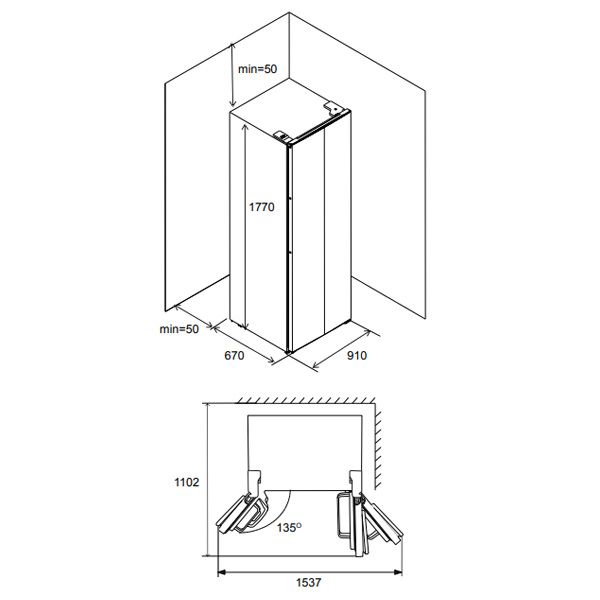 TỦ LẠNH SBS SIDE BY SIDE FRIDGE HF-SB5601FB 534.14.100