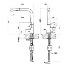 Vòi rửa chén Hafele HT20-CH1P295 570.82.200