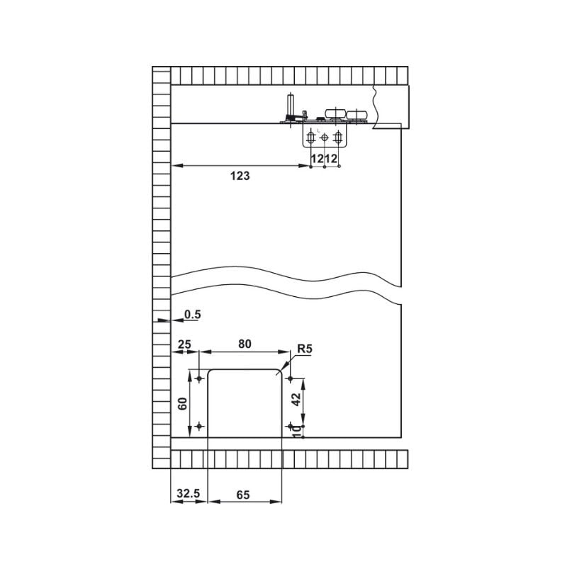 Phụ kiện ray cửa lùa tủ áo 2 cánh 50KG 18-21mm Hafele 401.30.000