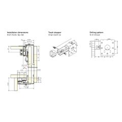 Bộ phụ kiện cửa trượt tủ áo trùm ngoài 2 cánh 19-21mm Hafele 400.51.120