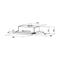 Máy hút mùi âm tủ Hafele 70cm HH-TT70A 533.86.817