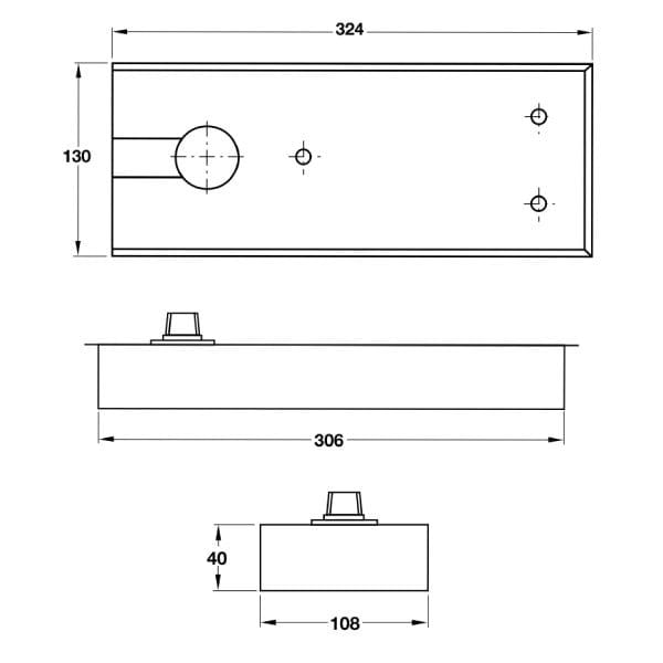 Bản lề sàn DIY Hafele 100kg 499.30.114
