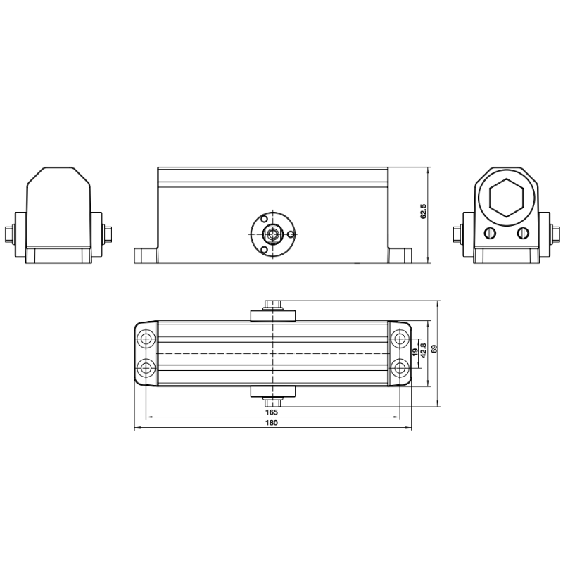 Cùi chỏ hơi Bauma BM-165 có dừng 65kg 931.47.089