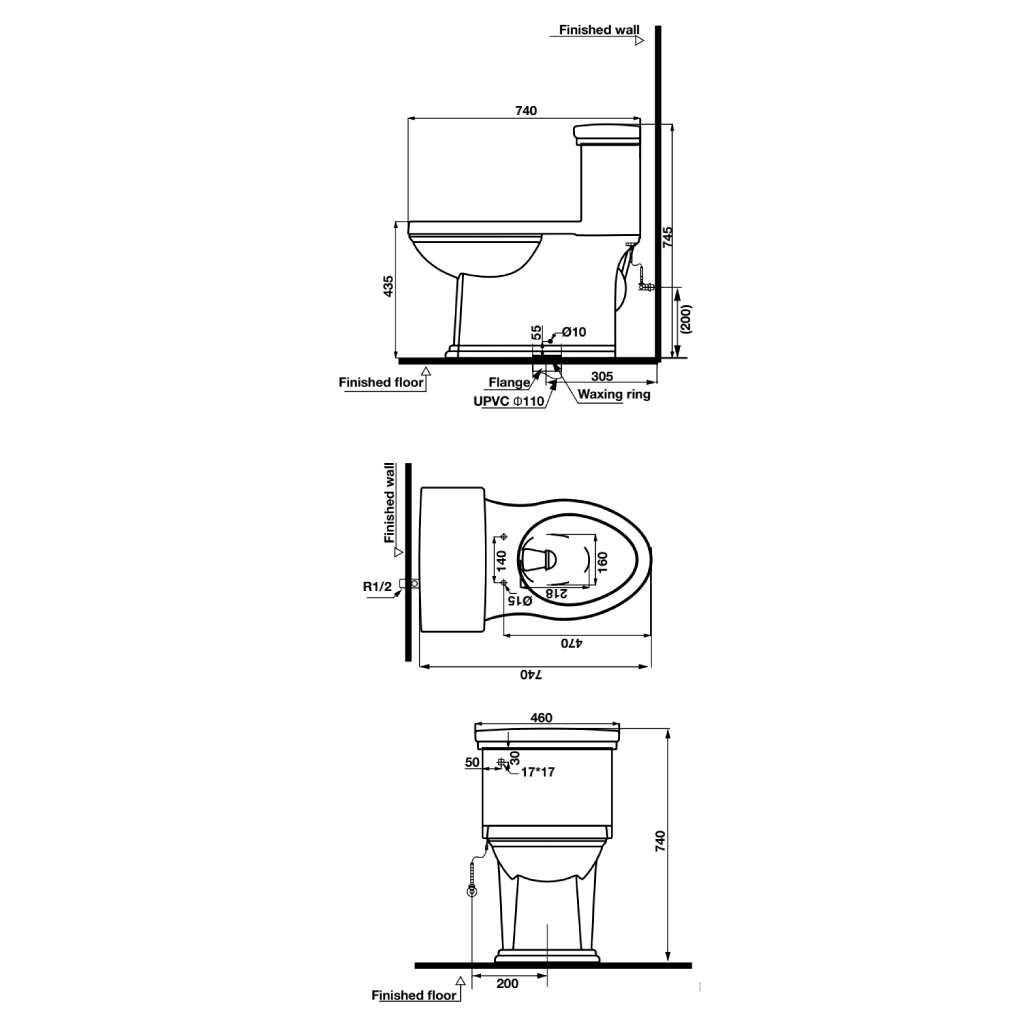 Bồn cầu một khối Hafele 588.79.440