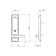 Khóa điện tử Hafele DL7900-TCB màu bạc thân nhỏ 912.05.643