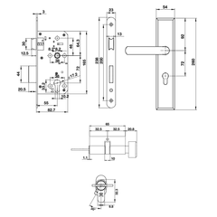 Bộ khoá cửa DIY Hafele 499.62.501