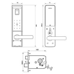 Khóa điện tử vân tay Hafele EL9000-TCS Màu vàng 912.05.376