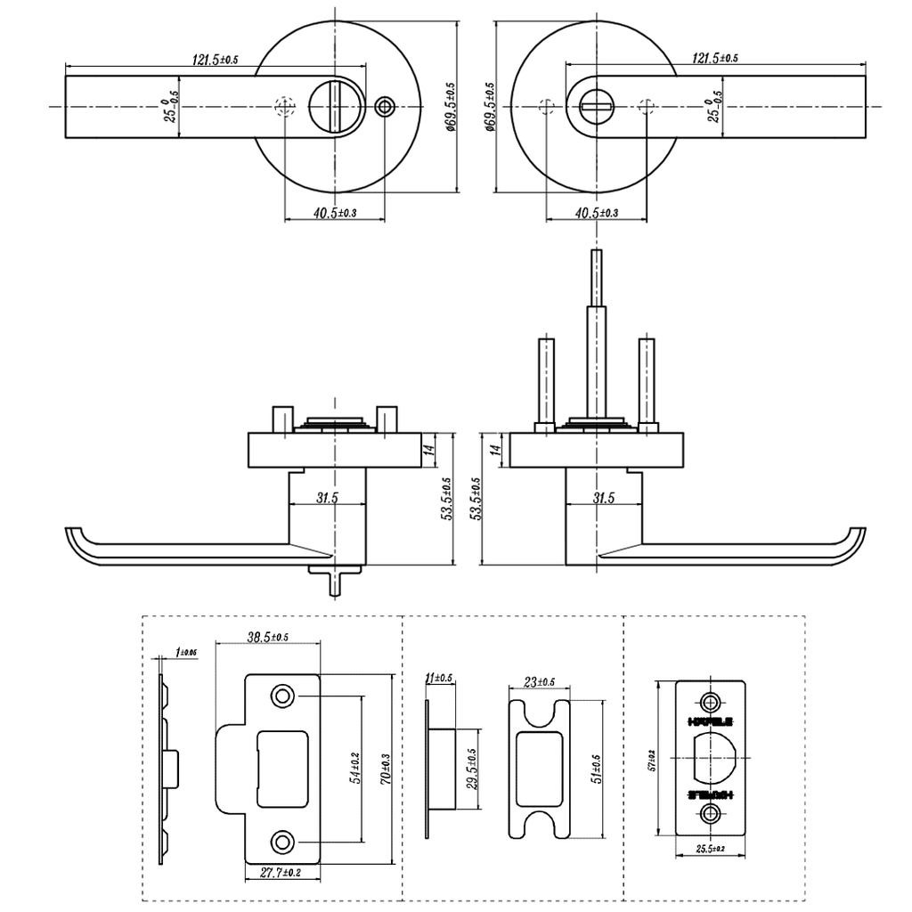Khóa tay nắm gạt Häfele cửa phòng vệ sinh 911.63.226