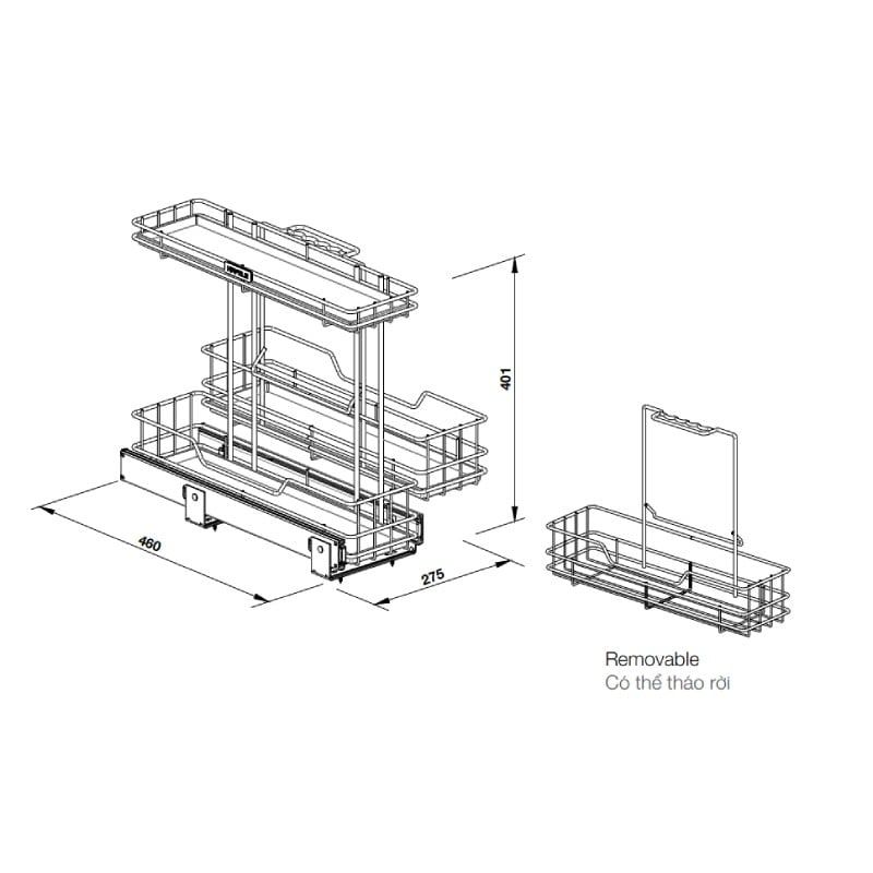 Rổ dựng dụng cụ vệ sinh Hafele 595.04.095