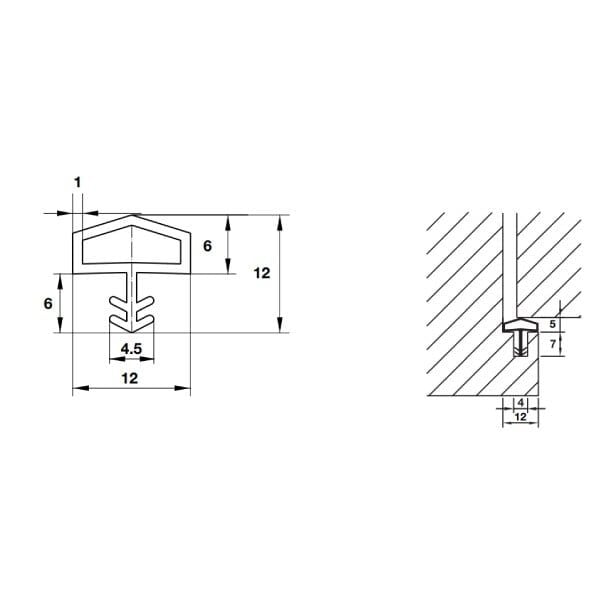 Ron cửa 12x12mm Hafele 950.51.201