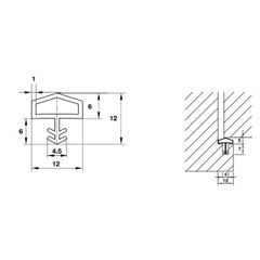 Ron cửa 12x12mm Hafele 950.51.201