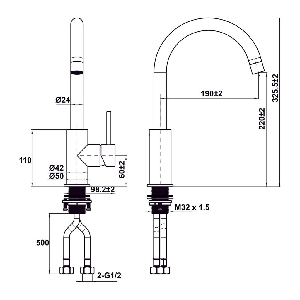 Vòi rửa chén Hafele HT25-SH1F220 570.85.042