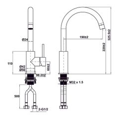 Vòi rửa chén Hafele HT25-SH1F220 570.85.042