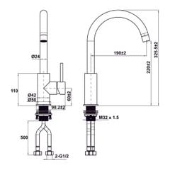 Vòi rửa chén Hafele HT25-SH1F220 570.85.047