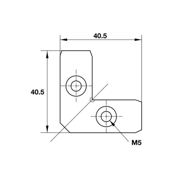 Bát nối góc Hafele màu sáng 260.26.997