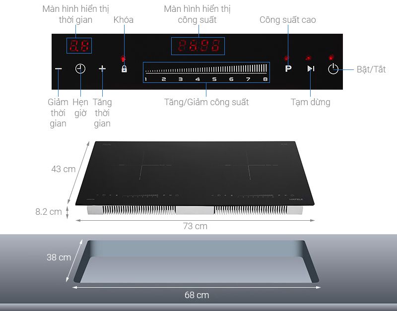 [MT] Bếp từ Hafele 2 vùng nấu HC-I2732A 536.61.726