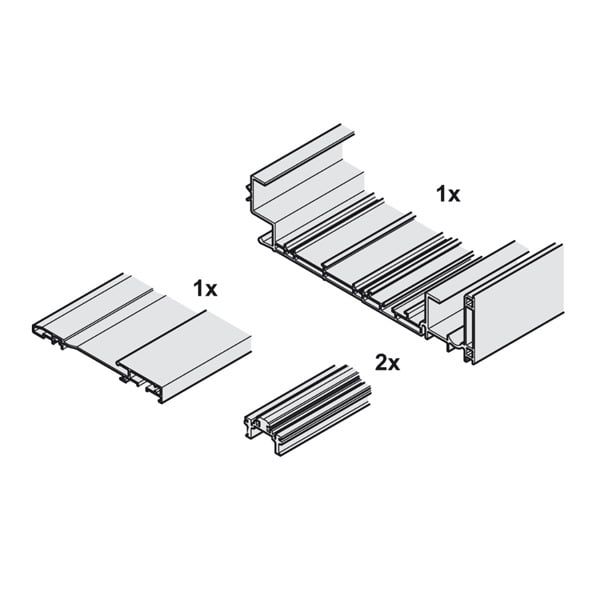 Bộ ray cho cửa trượt bằng mặt chiều rộng tủ 1531-2330mm Hafele 406.11.690