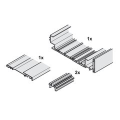 Bộ ray cho cửa trượt bằng mặt chiều rộng tủ 1531-2330mm Hafele 406.11.690